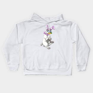 Bobtail BunnyCat: Fawn Point (Pink) Kids Hoodie